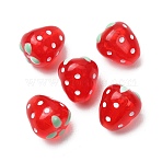 Transparent Acrylic Enamel Beads, Strawberry, Red, 13x11.5mm, Hole: 1.8mm(AC-CBA0B6E-01B)