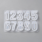 Number 0~9 DIY Silicone Shaker Molds, Quicksand Molds, Resin Casting Molds, for UV Resin, Epoxy Resin Craft Making, White, 90x145x10.5mm, Inner Diameter: 5~38x5~26.5mm(DIY-WH0453-74B)