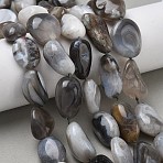 Natural Botswana Agate Beads Strands, Nuggets, Tumbled Stone, 18~27x14~19x9~13mm, Hole: 1~1.2mm, about 17~21pcs/strand, 16.34~16.54''(41.5~42cm)(G-L650-D03-04)