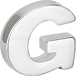 Sterling Silver Beads, with S925 Stamp, Letter A~Z, Letter G, 8x8.5mm, Hole: 4mm(STER-WH20005-02G)