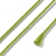 Polyester Twisted Cord, Round, for DIY Jewelry Making, Yellow Green, 1.2mm, about 38.28 Yards(35m)/Roll(OCOR-G015-01B-09)