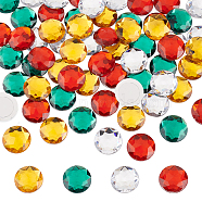 48Pcs 4 Styles Christmas Theme Self-Adhesive Acrylic Rhinestone Stickers, for DIY Decoration and Crafts, Faceted, Half Round, Mixed Color, 30x5.2~6mm, 12pcs/style(STIC-FG0001-04)