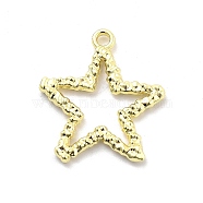 Alloy Pendants, Golden, Star, 24.5x22x2mm, Hole: 2mm(FIND-M078-01B-G)