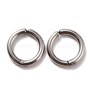 304 Stainless Steel Clip-on Earrings, Hypoallergenic Earrings, Ring, Stainless Steel Color, 19x3mm(EJEW-Z014-01A-P)