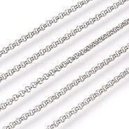 304 Stainless Steel Rolo Chains, Belcher Chain, Unwelded, Stainless Steel Color, 2mm(CHS-L017-18H)