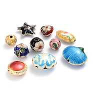 Handmade Cloisonne Beads Mix, Assorted Colors, about 3~20mm wide, 6~25mm long, hole: 1~2mm(X-M-CLB001)