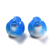 Opaque Resin Cabochons, for DIY Decoration, Bird, Dodger Blue, 30x17x17mm(RESI-G020-04)