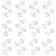 Nbeads 40 Sets 2 Style Tiny Resin Flower & Clover Stud Earrings with Ear Nut for Women, WhiteSmoke, 5.5~6x5.5~6.5mm, Pin: 0.8mm, 20 Sets/style(EJEW-NB0001-08)