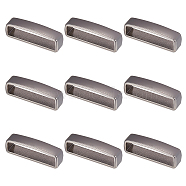 10Pcs Alloy Waist Belt Keeper Rings, Rectangle, Gunmetal, 22x5x7mm(FIND-UN0002-98B)