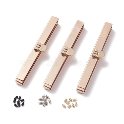 Iron Bag Edging Clasps, Purse Frame Lock, for Purse Making, for Purse Making, with 8Pcs Screws, Light Gold, 1.05x11.5x1.1cm(FIND-XCP0001-87LG)