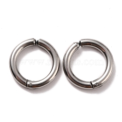 304 Stainless Steel Clip-on Earrings, Hypoallergenic Earrings, Ring, Stainless Steel Color, 19x3mm(EJEW-Z014-01A-P)