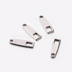 201 Stainless Steel Chain Tabs, Stainless Steel Color, 10.5x3mm, Hole: 1mm(STAS-E081-02)