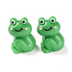 Cartoon Cute Resin 3D Frog Figurines, for Home Office Desktop Decoration, Sea Green, 33.5x28x25mm(RESI-Z024-01D)