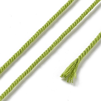 Polyester Twisted Cord, Round, for DIY Jewelry Making, Yellow Green, 1.2mm, about 38.28 Yards(35m)/Roll
