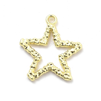 Alloy Pendants, Golden, Star, 24.5x22x2mm, Hole: 2mm