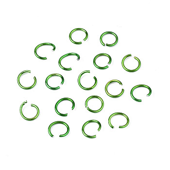 Aluminum Wire Open Jump Rings, Sea Green, 6x0.8mm, 5mm inner diameter, about 2150pcs/50g