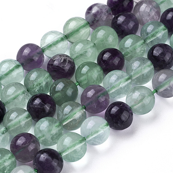 Natural Green Fluorite Beads Strands, Round, 8mm, Hole: 1mm, about 51pcs/strand, 15.35 inch