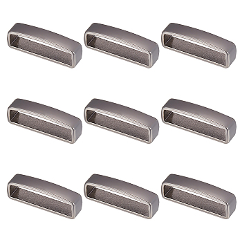 10Pcs Alloy Waist Belt Keeper Rings, Rectangle, Gunmetal, 22x5x7mm