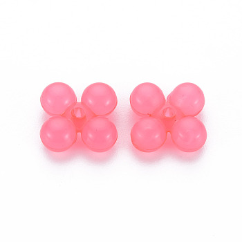 Transparent Acrylic Beads, Dyed, Ten Shape, Hot Pink, 13x13x5mm, Hole: 1.5mm, about 1510pcs/500g