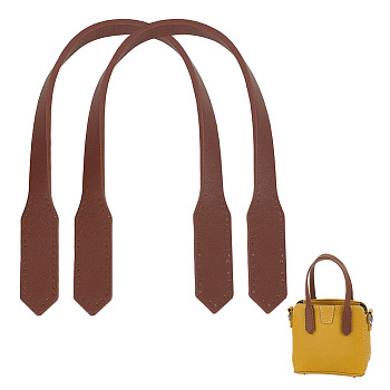 PU Imitation Leather Sew on Bag Straps, DIY Purse Making Supplies, Coconut Brown, 46x1.55~2.55x0.4cm, Hole: 1.2mm