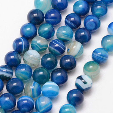 agate à rayures naturelles / brins de perles d'agate(G-K166-13-6mm)-2