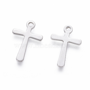 201 Stainless Steel Tiny Cross Charms(STAS-L233-081P)-2