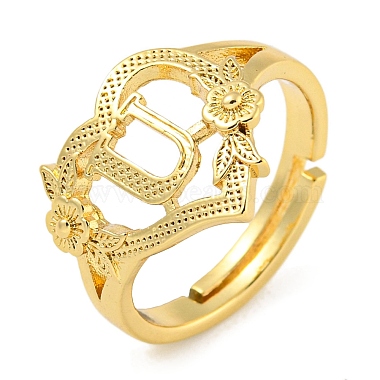 Letter U Brass Finger Rings