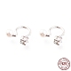 Rhodium Plated 925 Sterling Silver Cuff Earrings(EJEW-H124-04P)-1