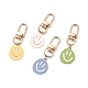 Spray Painted Alloy Smiling Face Pendant Decorations(HJEW-JM00662)-1