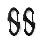 Zinc Alloy Double Snap Hook Spring Keychain Clasps, Rock Climbing Carabiners for Women Men Camping Fishing, Electrophoresis Black, 41x18.5x6.5mm(FIND-WH0155-013EB)