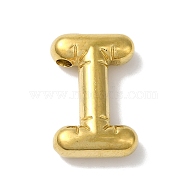 Ion Plating(IP) 304 Stainless Steel Pendants, Letter Charm, Letter I, 20x13x5mm, Hole: 2mm(STAS-Z063-01G-I)