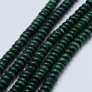 Natural Malachite Beads Strands, Rondelle, 6x3~4mm, Hole: 0.8mm, about 122pcs/strand, 15.5 inch(39.5cm)(G-F571-26-B)