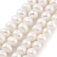 Natural Cultured Freshwater Pearl Beads Strands, Potato, Floral White, 5~6mm, Hole: 0.6mm, about 33pcs/strand, 6.89~7.09 inch(17.5~18cm)(PEAR-C003-13C)