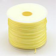 Nylon Thread, Rattail Satin Cord, Champagne Yellow, 1.5mm, about 49.21 yards(45m)/roll(NWIR-R033-1.5mm-540)