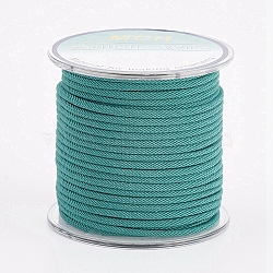 Round Polyester Cords, Milan Cords/Twisted Cords, with Random Spools, Light Sea Green, 2.5mm, about 10.93 yards(10m)/roll(OCOR-L035-A27)