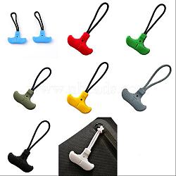 AHANDMAKER 16Pcs 8 Colors TPU(Thermo Plastic Urethanes) Pullers, with Elastic Cord, Mixed Color, 59x29x6mm, 2pcs/color(FIND-GA0001-58)