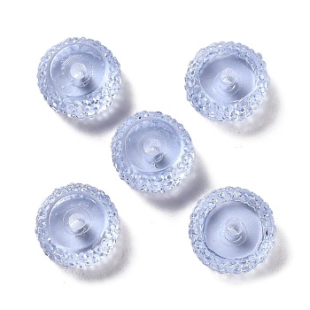 Transparent Resin Beads, Textured Rondelle, Lavender, 12x7mm, Hole: 2.5mm