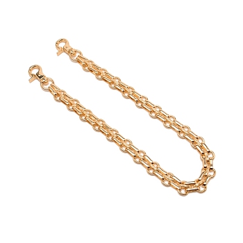 Iron Chain Bag Strap, with Zinc Alloy Clasps, Bag Replacement Accessories, Light Gold, 40x1.2x0.55cm