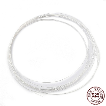 925 Sterling Silver Full Hard Wires, Round, Silver, 28 Gauge, 0.3mm