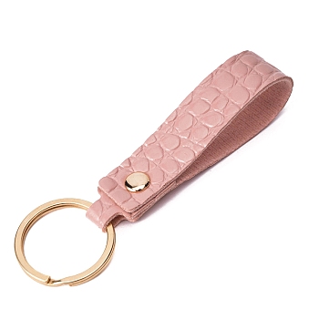 PU Leather Keychain, Pearl Pink, 8cm