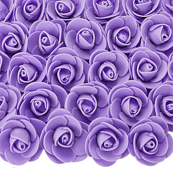 Gorgecraft 100Pcs Artificial Foam Flower, Foam Rose Bouquet, For Home Decoration, DIY Wedding Wreath, Medium Orchid, 35~40x20mm