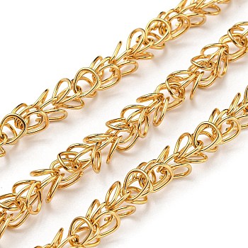304 Stainless Steel Link Ring Chains, Soldered, with Spool, Real 18K Gold Plated, 6~7x6~7x6~7mm, 10m/roll