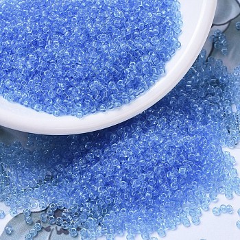 MIYUKI Round Rocailles Beads, Japanese Seed Beads, (RR159) Transparent Light Cornflower Blue, 11/0, 2x1.3mm, Hole: 0.8mm, about 1100pcs/bottle, 10g/bottle