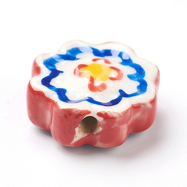 Handmade Porcelain Flower Beads(PORC-J008-04D)-5