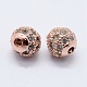 Perles de cubes zircone en laiton (ZIRC-F001-31-4mm-RG)-1