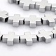 Electroplate Non-magnetic Synthetic Hematite Greek Cross Beads Strands(G-P061-33)-1