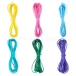 6 Colors 6 Bundles 5M PU Imitation Leather Cords, for Gift Packaging, Flat, Mixed Color, 2mm, about 5.47 Yards(5m)/Bundle, 1 bundle/color(OCOR-TA0001-97)