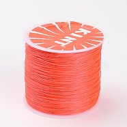 Round Waxed Polyester Cords, Twisted Cord, Dark Orange, 0.5mm, about 115.92 yards(106m)/roll(YC-K002-0.5mm-09)