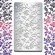 Retro Stainless Steel Metal Cutting Dies Stencils, for DIY Scrapbooking/Photo Album, Decorative Embossing DIY Paper Card, Matte Stainless Steel Color, Rose Pattern, 177x101x0.5mm(DIY-WH0242-277)