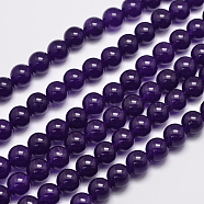 Natural Malaysia Jade Bead Strands, Dyed, Round, Indigo, 10mm, Hole: 1.0mm, about 38pcs/strand, 15 inch(G-A146-10mm-A01)